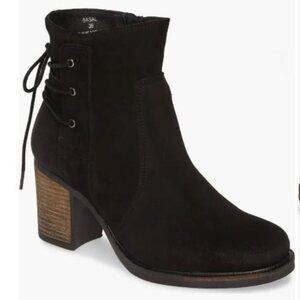 BOS & CO Basal Waterproof Suede Booties, Olive, sz EU 39 US 8